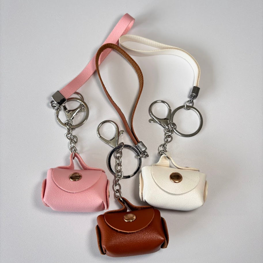 Mini Bag Charm Keychain – Leather Look Mini Purse Pendant