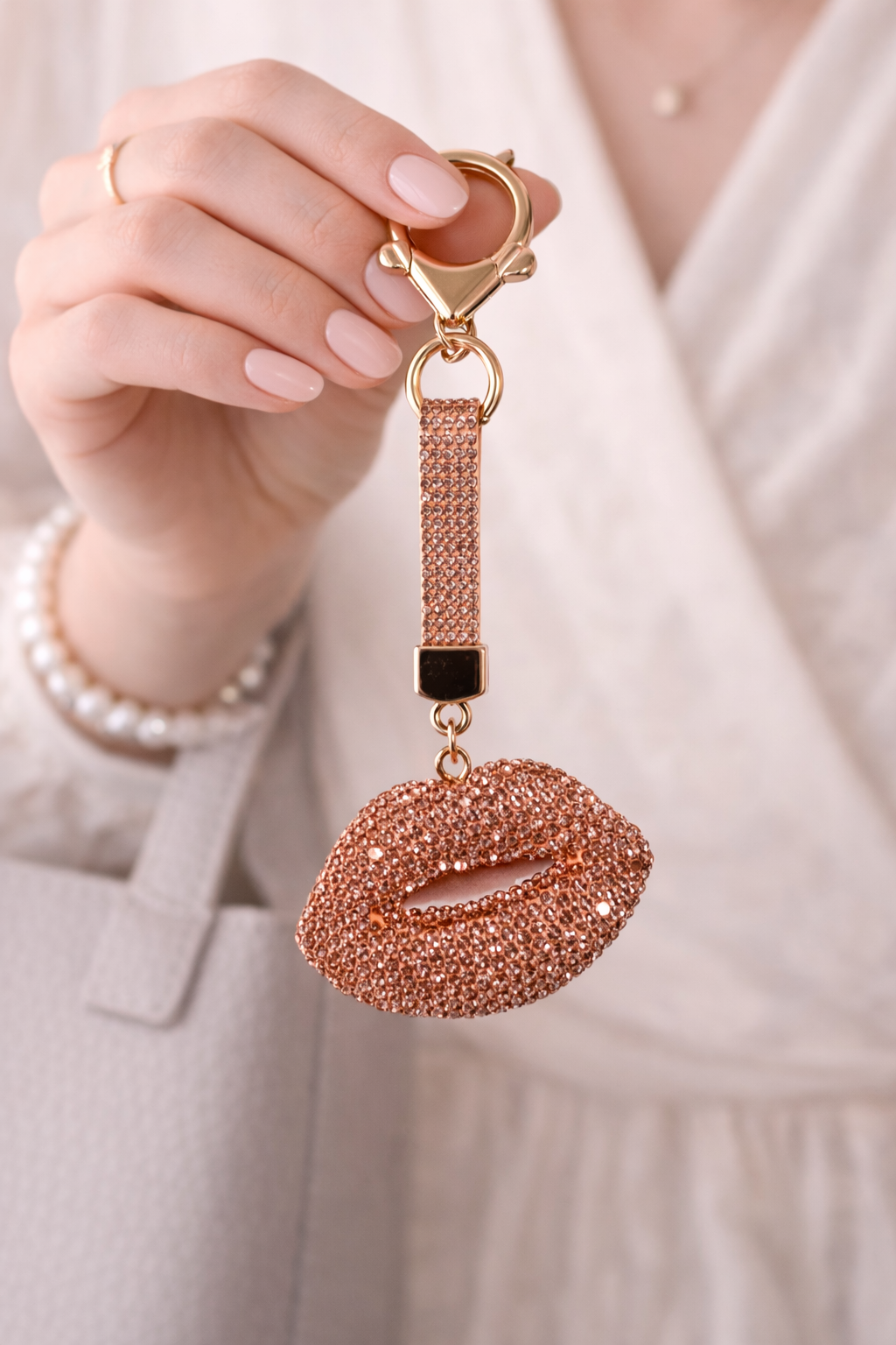💄Crystal Lips Charm Keychain