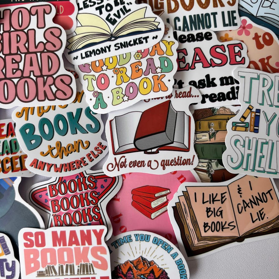 Book Quotes Stickers – Funny & Cozy Reader Sticker Pack