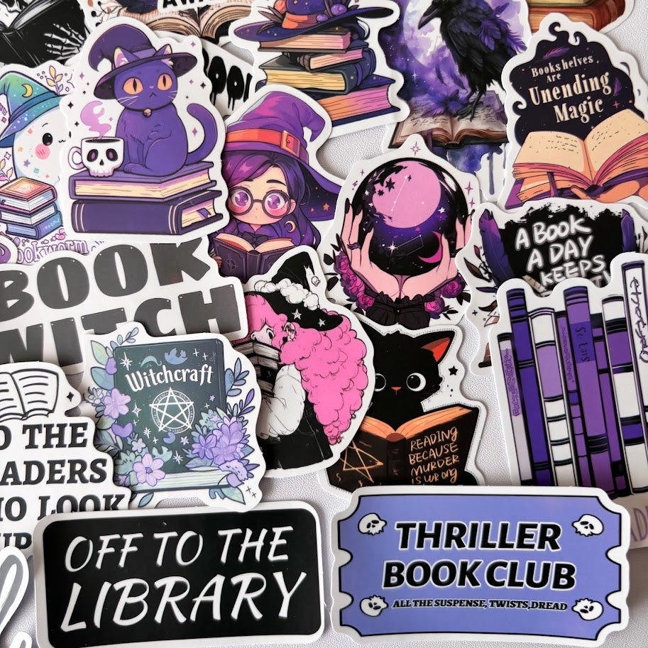 Book Witch Stickers – Witchy Bookish Aesthetic Sticker Pack