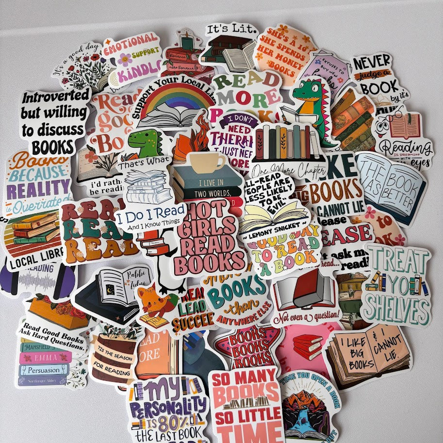 Book Quotes Stickers – Funny & Cozy Reader Sticker Pack
