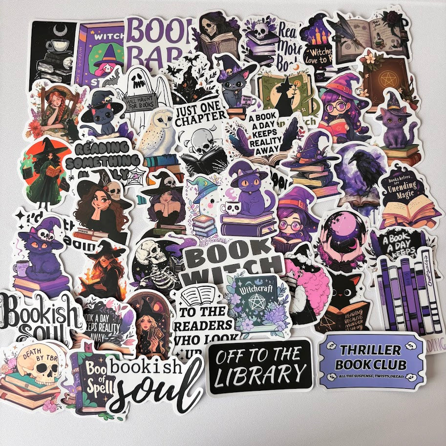 Book Witch Stickers – Witchy Bookish Aesthetic Sticker Pack