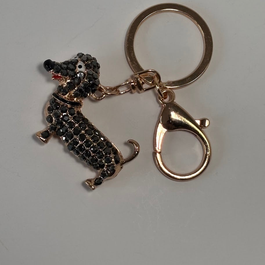 Crystal Animal Keychain – Cute Cat & Dachshund Bag Charm