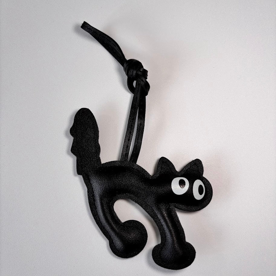 Cute Cat Bag Charm Keychain – Leather Look Cat Pendant