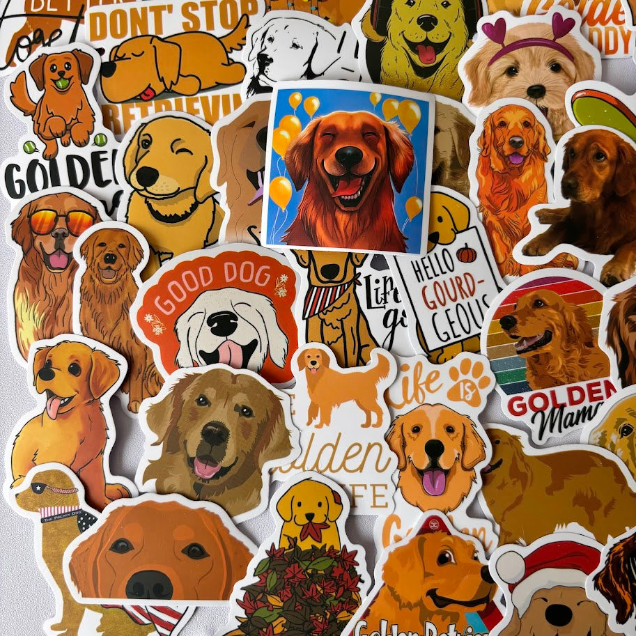 Golden Retriever Stickers – Cute Dog Lover Aesthetic Sticker Pack