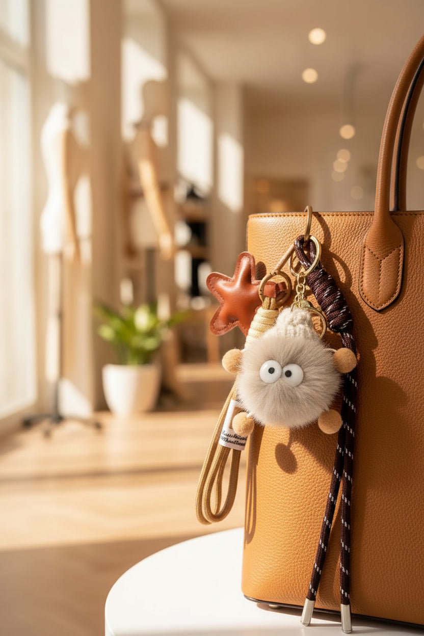 🎀Plush Character Rope Charm Keychain