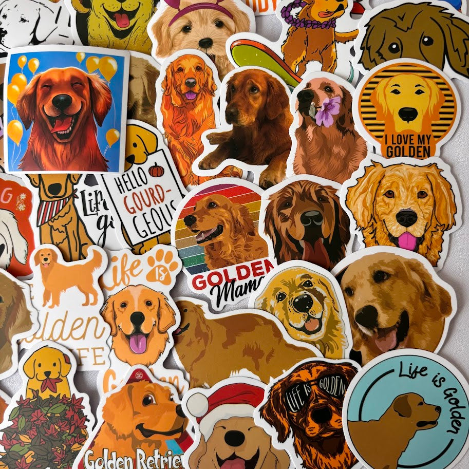 Golden Retriever Stickers – Cute Dog Lover Aesthetic Sticker Pack