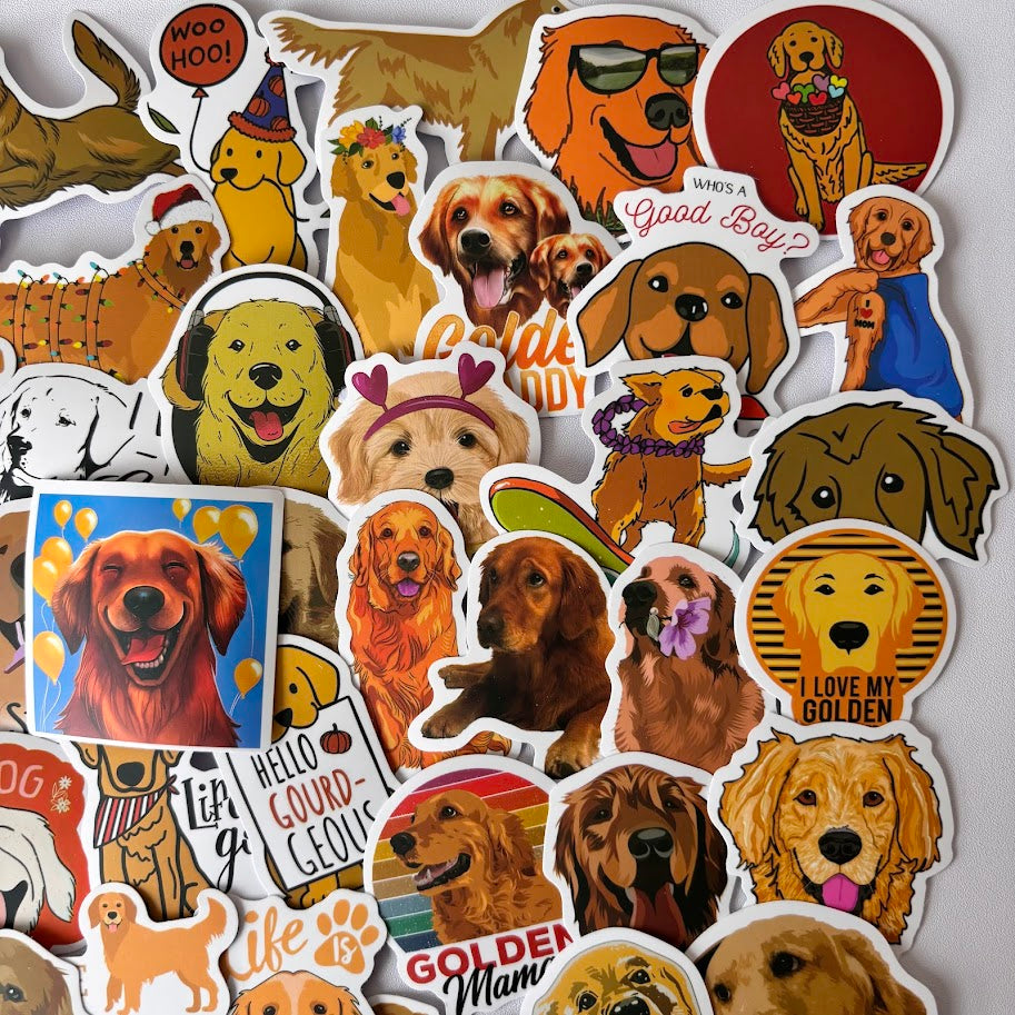 Golden Retriever Stickers – Cute Dog Lover Aesthetic Sticker Pack
