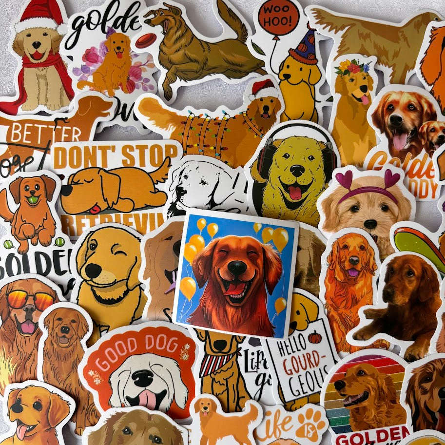Golden Retriever Stickers – Cute Dog Lover Aesthetic Sticker Pack