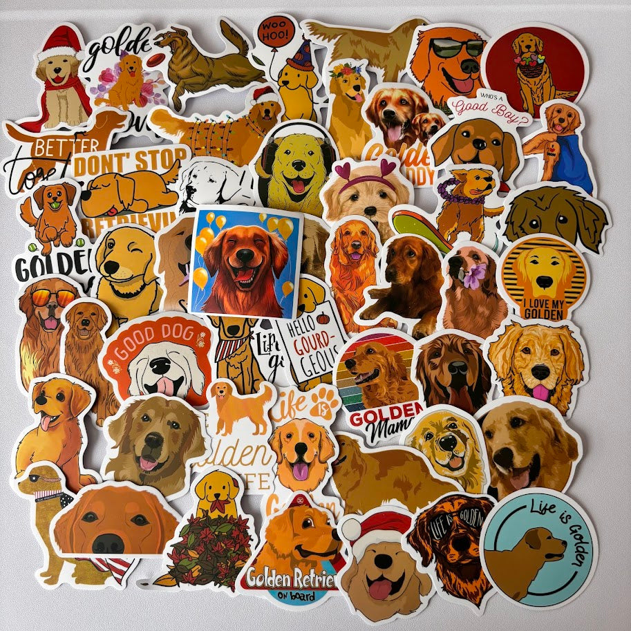 Golden Retriever Stickers – Cute Dog Lover Aesthetic Sticker Pack