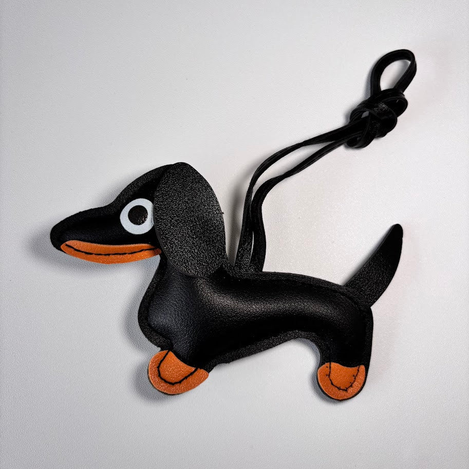 Dachshund Bag Charm Keychain – Cute Leather Dog Pendant