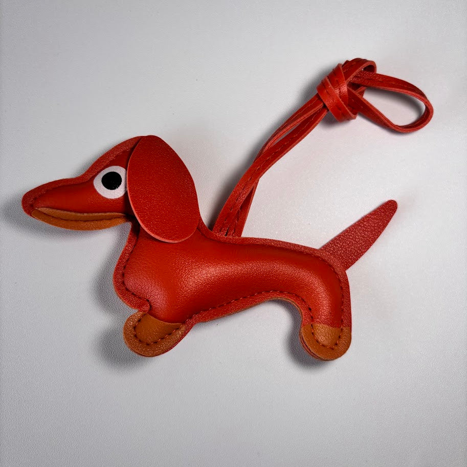 Dachshund Bag Charm Keychain – Cute Leather Dog Pendant