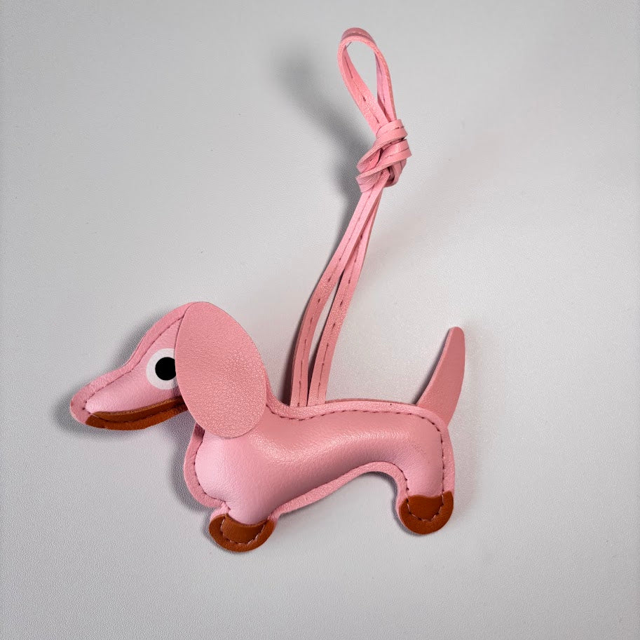 Dachshund Bag Charm Keychain – Cute Leather Dog Pendant