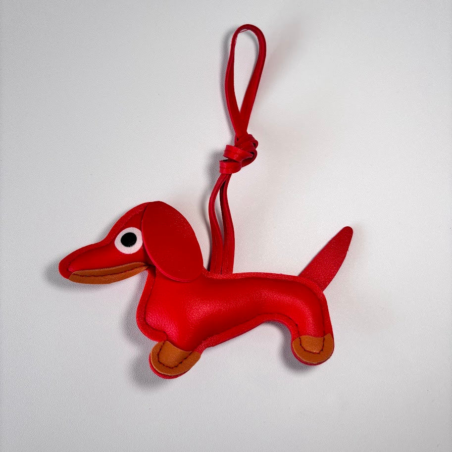 Dachshund Bag Charm Keychain – Cute Leather Dog Pendant