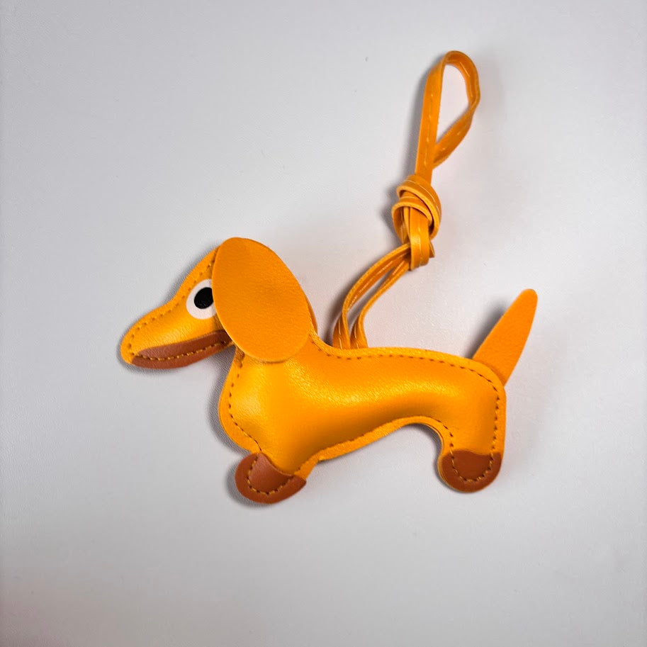 Dachshund Bag Charm Keychain – Cute Leather Dog Pendant