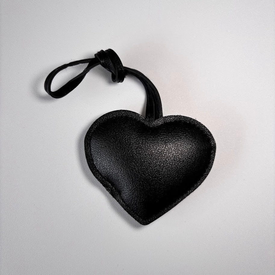 Heart Bag Charm Keychain – Minimal Leather Heart Pendant