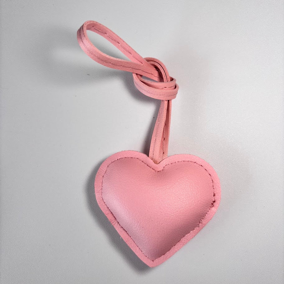 Heart Bag Charm Keychain – Minimal Leather Heart Pendant