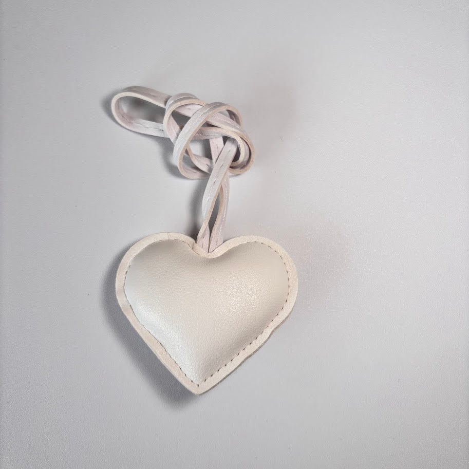 Heart Bag Charm Keychain – Minimal Leather Heart Pendant