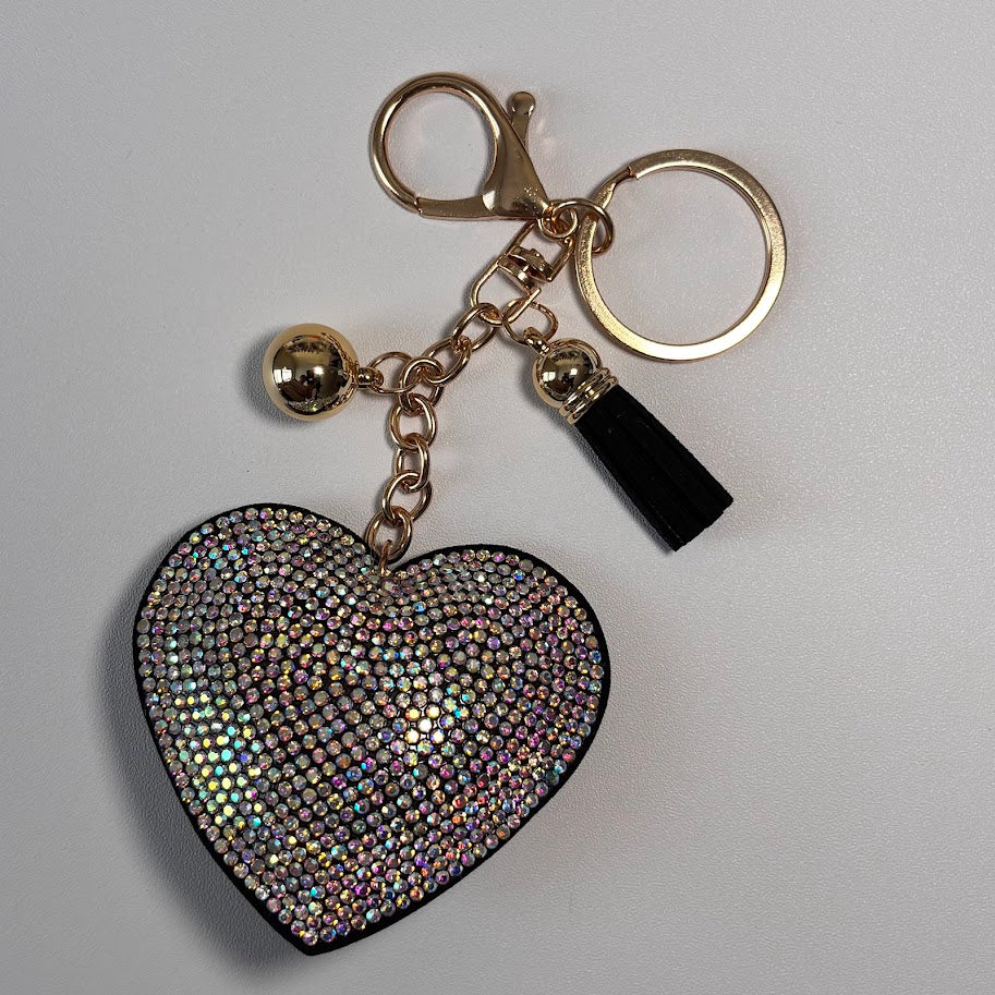 Heart Crystal Bag Charm Keychain