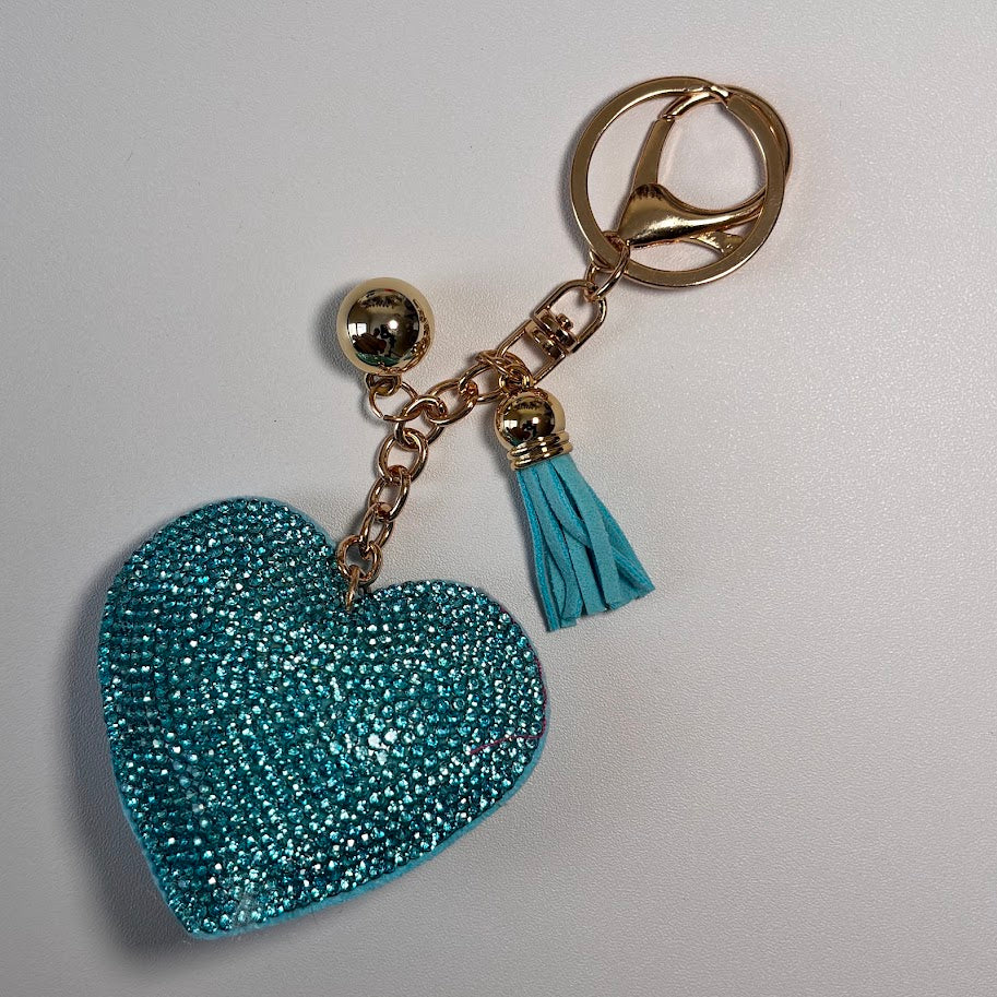 Heart Crystal Bag Charm Keychain