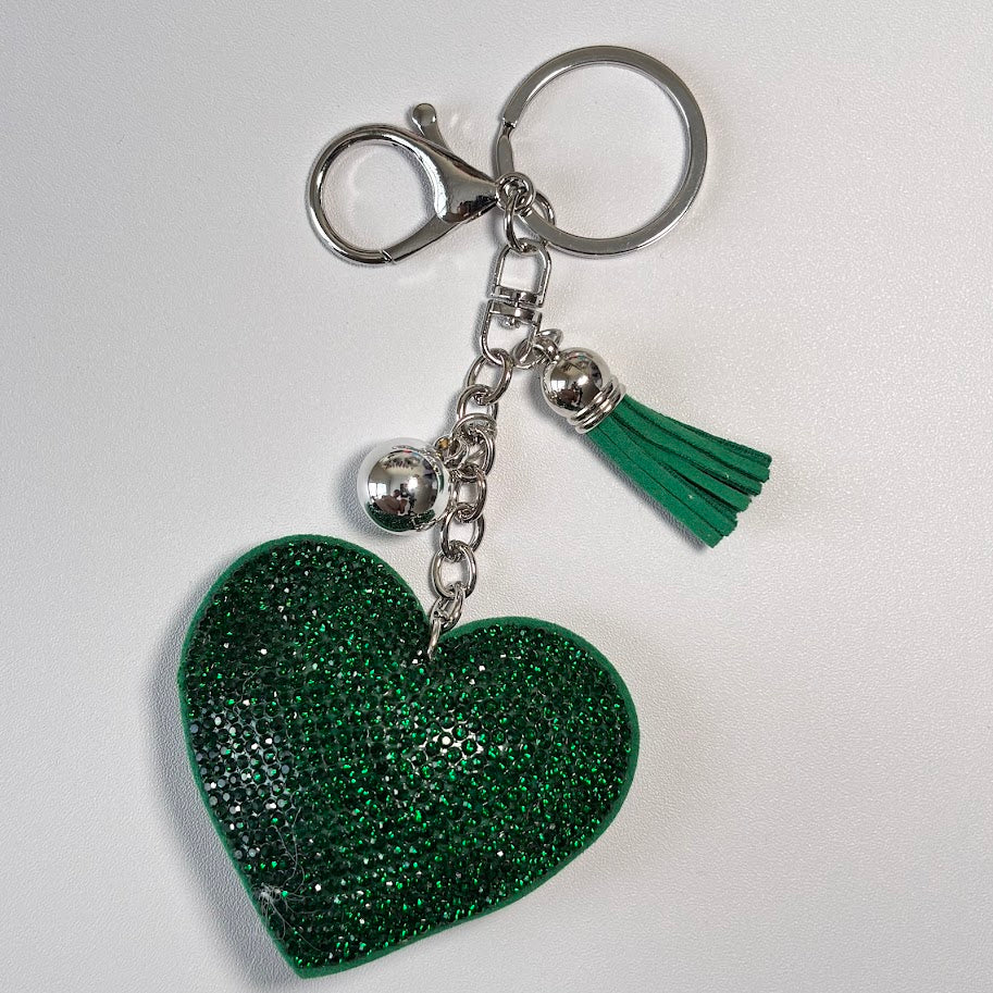 Heart Crystal Bag Charm Keychain