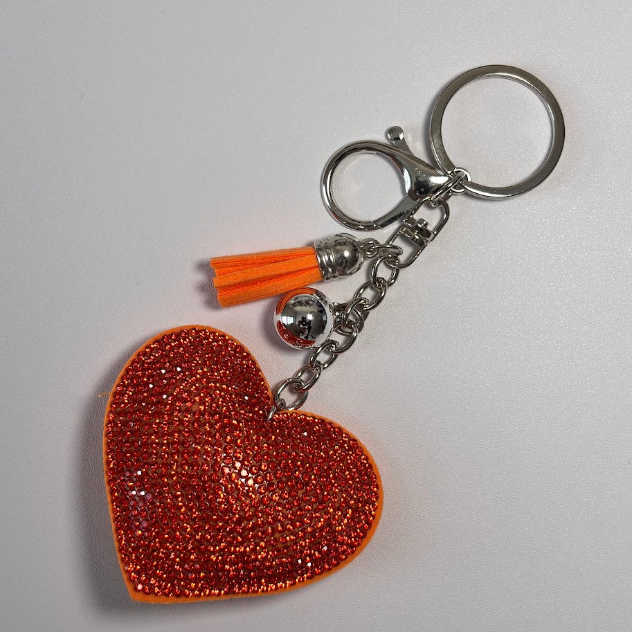 Heart Crystal Bag Charm Keychain