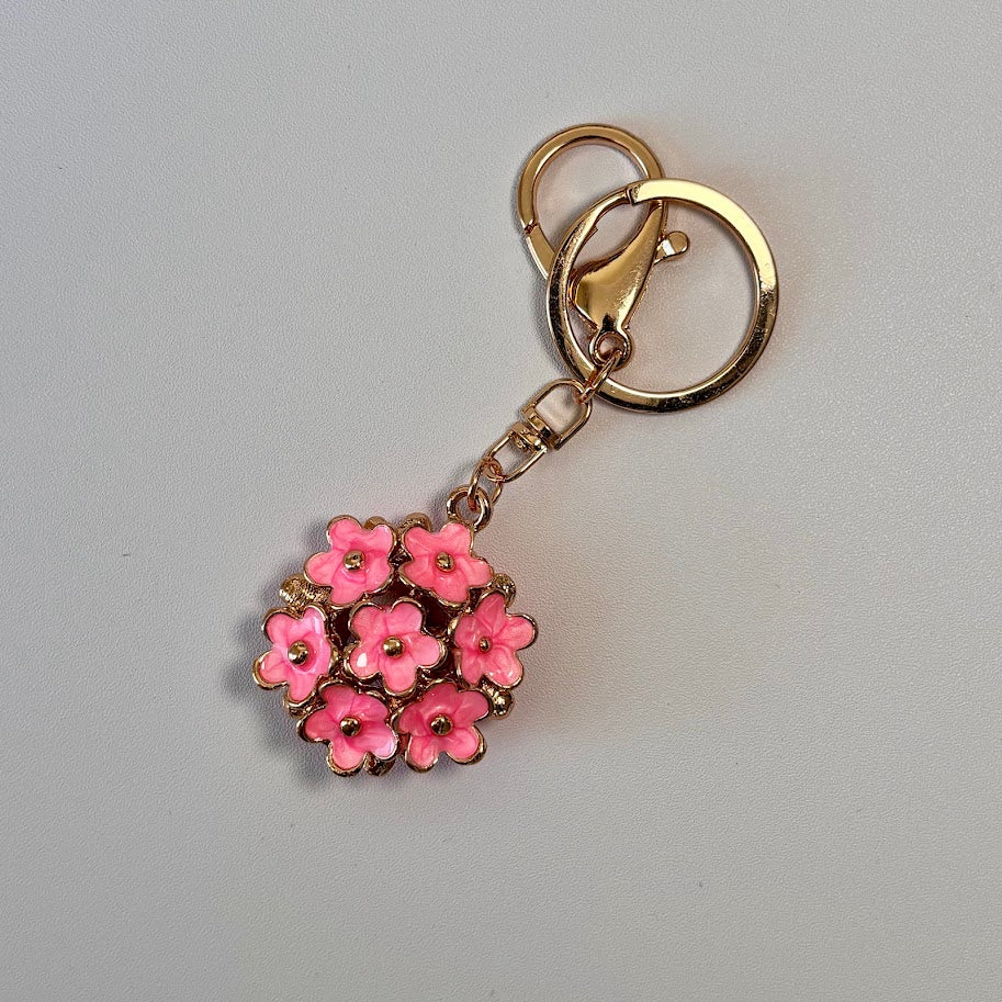 Floral Charm Keychain – Colorful Flower Bag Accessory