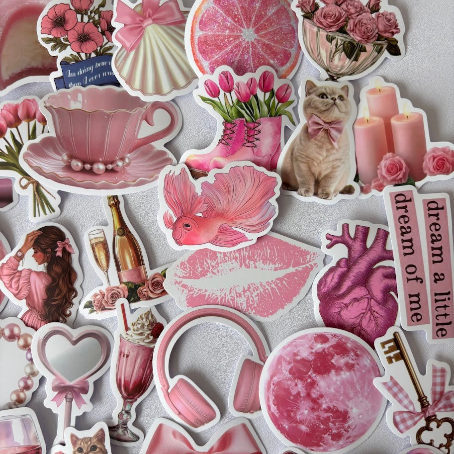 Pink Aesthetic Stickers – Romantic Coquette Sticker Pack
