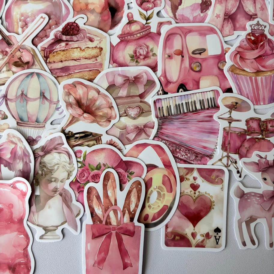 Pink Vintage Stickers – Coquette Aesthetic Sticker Pack