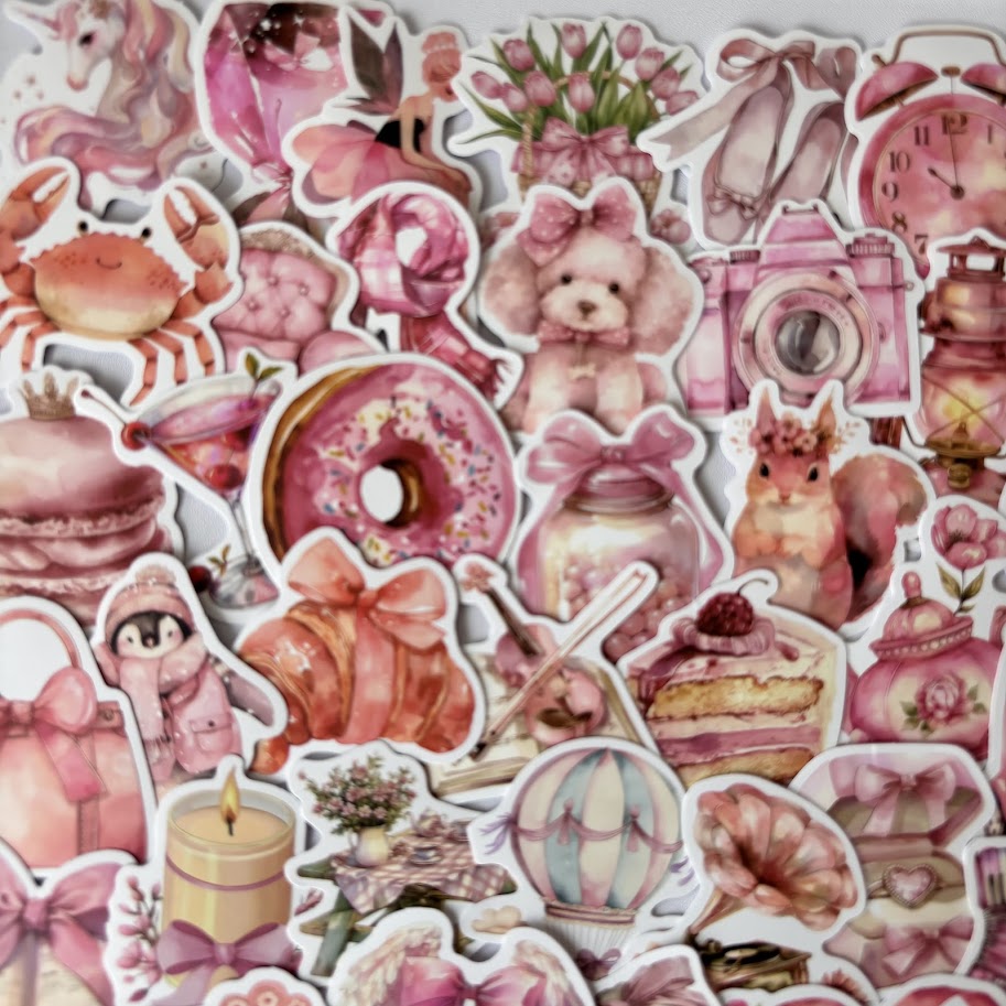 🌸Pink Vintage Stickers