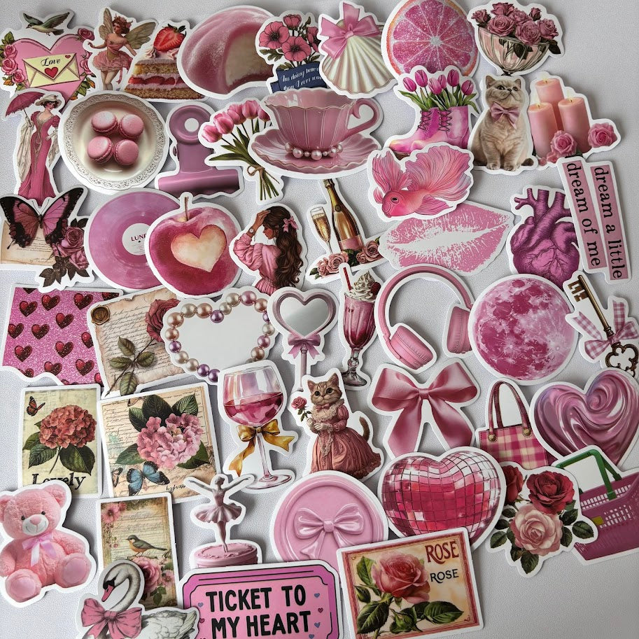 Pink Aesthetic Stickers – Romantic Coquette Sticker Pack