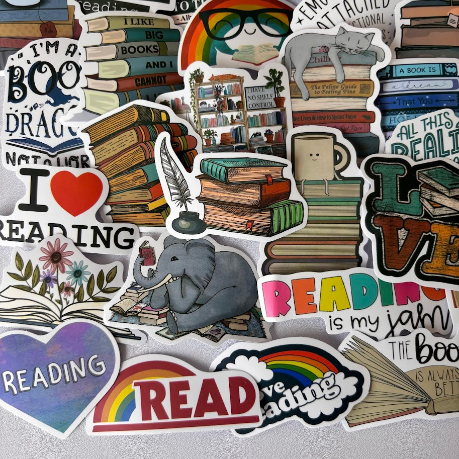 Cozy Reading Stickers – Soft Book Lover Aesthetic Sticker Pack
