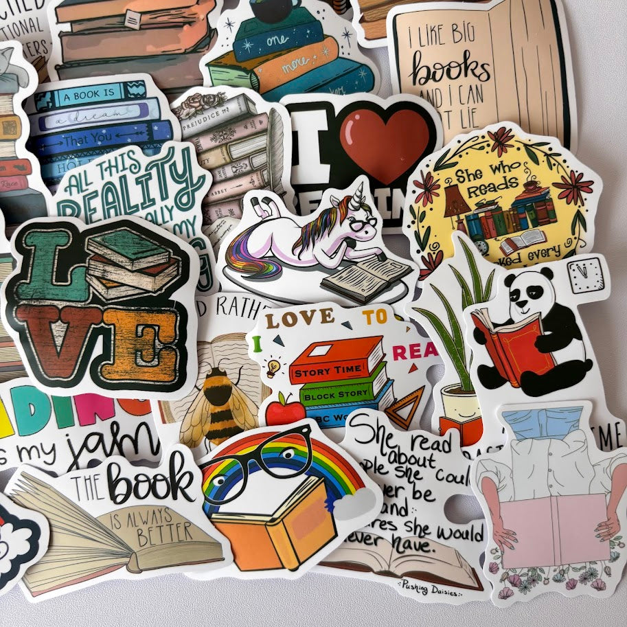 Cozy Reading Stickers – Soft Book Lover Aesthetic Sticker Pack